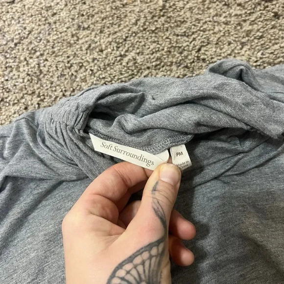 Soft Surroundings Top Womens Mock Neck Turtleneck Comfort Tunic Flowy Casual - Picture 6 of 12